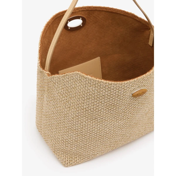 Christopher Esber Turnlock Raffia Shoulder Bag in Natural | Shoulder & Crossbody Bags | Luxury Shoes 