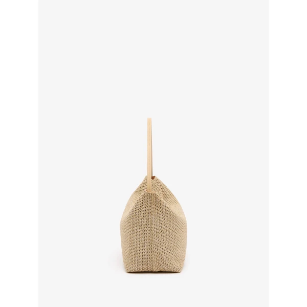 Christopher Esber Turnlock Raffia Shoulder Bag in Natural | Shoulder & Crossbody Bags | Luxury Shoes 