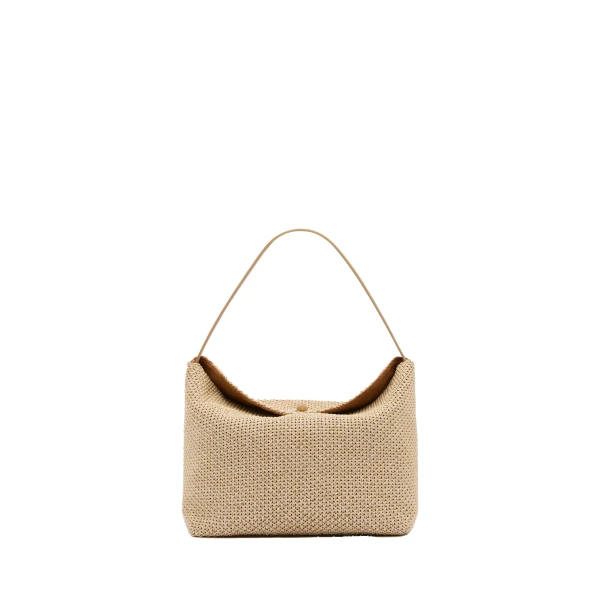 Christopher Esber Turnlock Raffia Shoulder Bag in Natural | Shoulder & Crossbody Bags | Luxury Shoes 