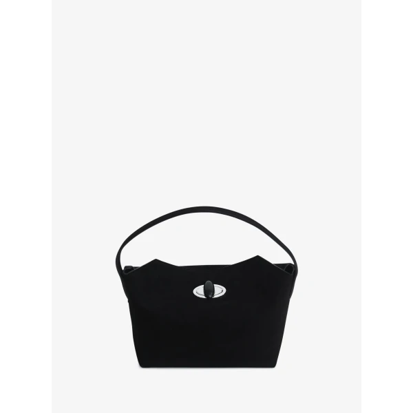 Christopher Esber Turnlock Suede Mini Bag in Black | Mini Bags | Luxury Shoes 