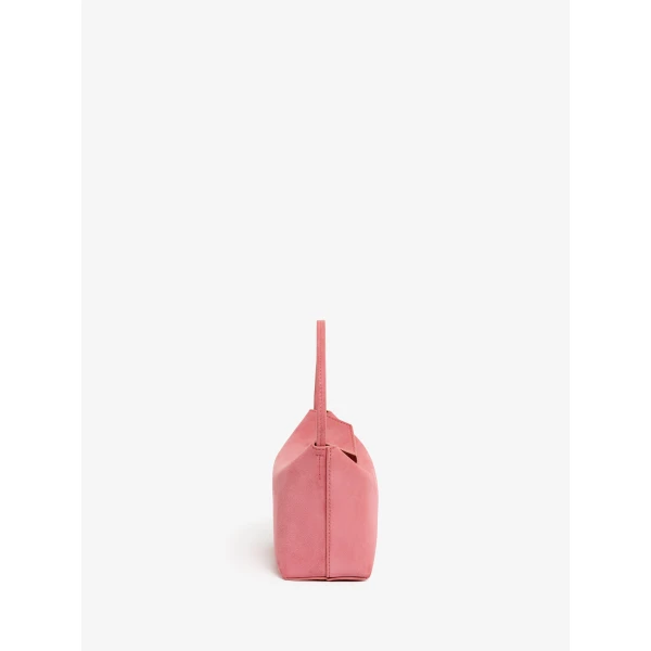 Christopher Esber Turnlock Suede Mini Bag in Bubblegum | Mini Bags | Luxury Shoes 