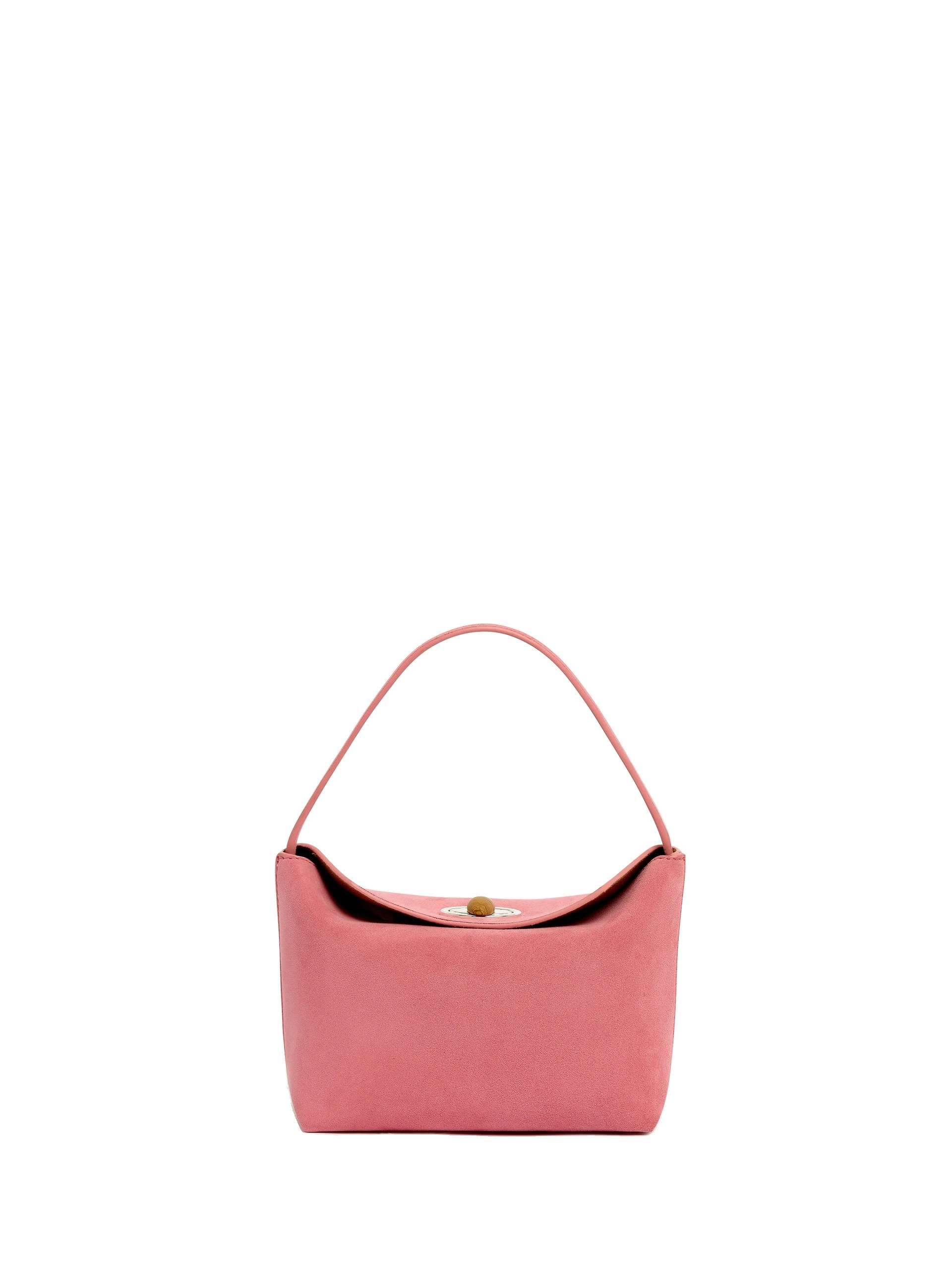 Christopher Esber Turnlock Suede Mini Bag in Bubblegum Christopher Esber Turnlock Suede Mini Bag in Bubblegum | Mini Bags | Luxury Shoes