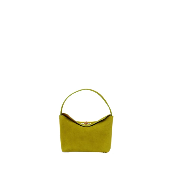 Turnlock Suede Mini Bag in Chartreuse
