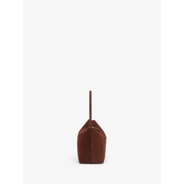 Christopher Esber Turnlock Suede Mini Bag in Espresso | Mini Bags | Luxury Shoes 