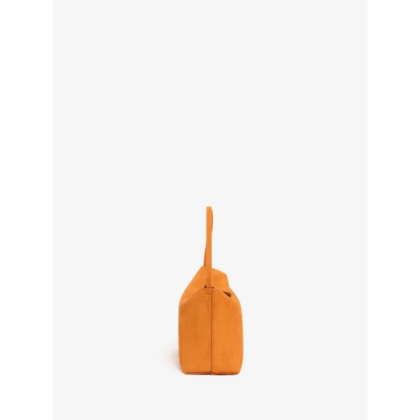 Christopher Esber Turnlock Suede Mini Bag in Orange | Mini Bags | Luxury Shoes 