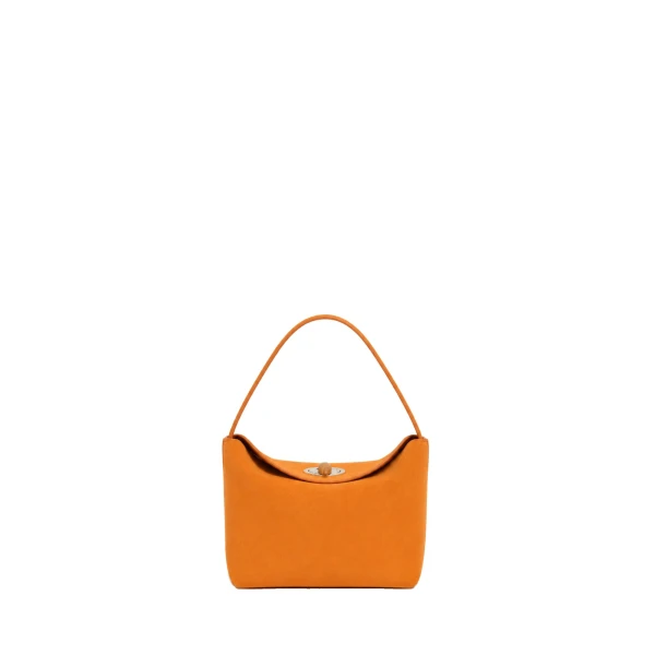 Turnlock Suede Mini Bag in Orange