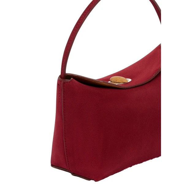 Christopher Esber Turnlock Suede Mini Bag in Wine | Mini Bags | Luxury Shoes 