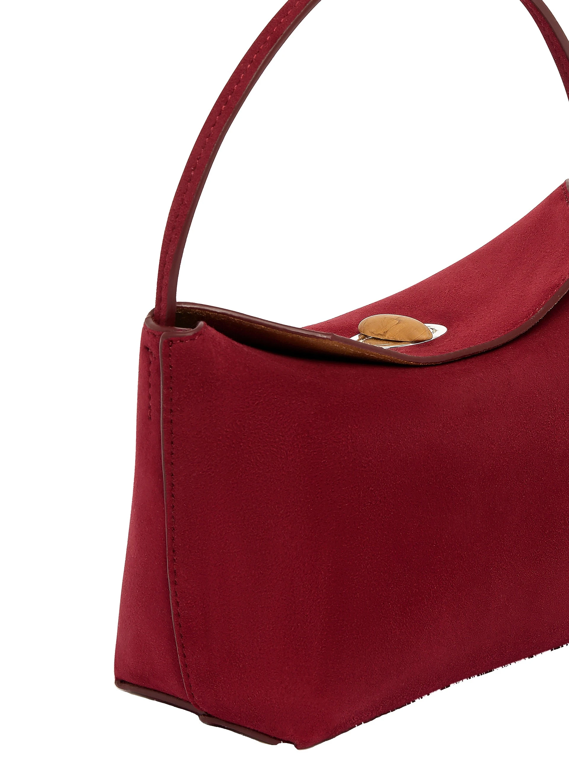 Christopher Esber Turnlock Suede Mini Bag in Wine Christopher Esber Turnlock Suede Mini Bag in Wine | Mini Bags | Luxury Shoes