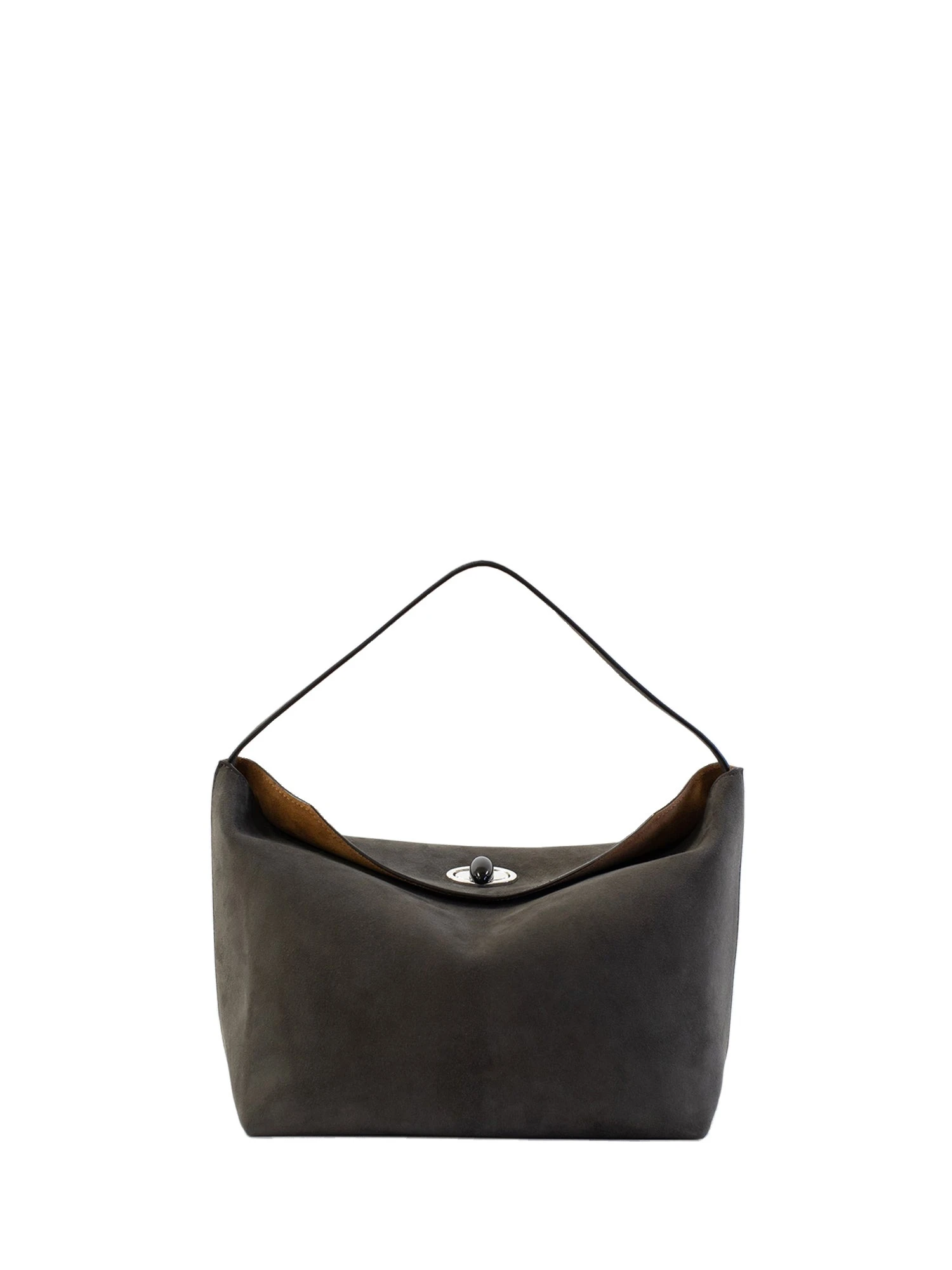 Christopher Esber Turnlock Suede Shoulder Bag in Ash Christopher Esber Turnlock Suede Shoulder Bag in Ash | Shoulder & Crossbody Bags | Luxury Shoes