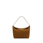 Christopher Esber Turnlock Suede Shoulder Bag in Russet | Shoulder & Crossbody Bags | Luxury Shoes 