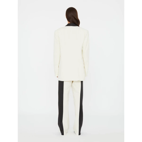 Christopher Esber Tuxedo Contrast Silk Blazer in White Black | Blazers | Luxury Shoes 