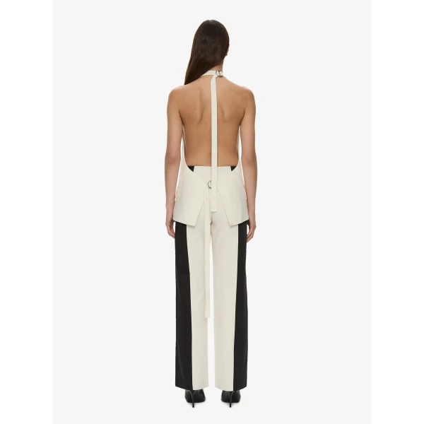 Christopher Esber Tuxedo Contrast Silk Vest in White Black | Vests | Luxury Shoes 