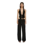 Christopher Esber Tuxedo Contrast Wool Trouser in Black | Pants | Luxury Shoes 
