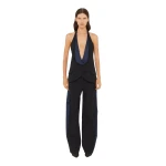 Christopher Esber Tuxedo Contrast Wool Trouser in Black Ink | Pants | Luxury Shoes 
