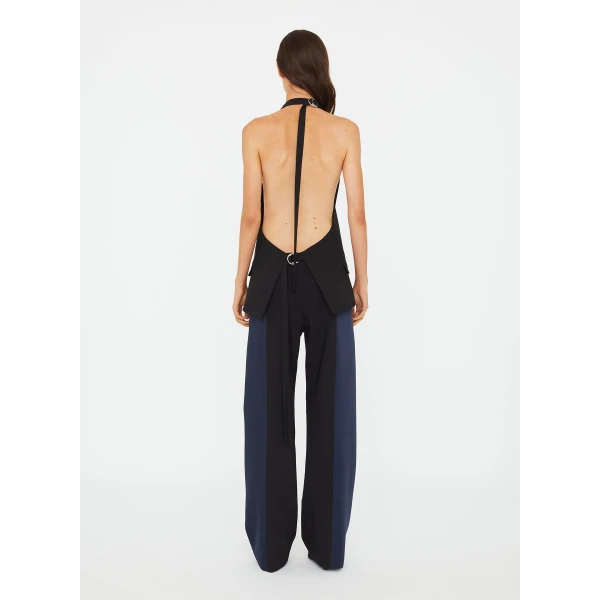 Christopher Esber Tuxedo Contrast Wool Trouser in Black Ink | Pants | Luxury Shoes 