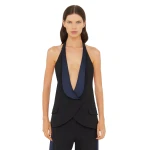 Christopher Esber Tuxedo Contrast Wool Vest in Black Ink | Vests | Luxury Shoes 
