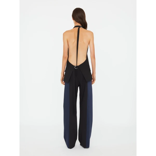 Christopher Esber Tuxedo Contrast Wool Vest in Black Ink | Vests | Luxury Shoes 