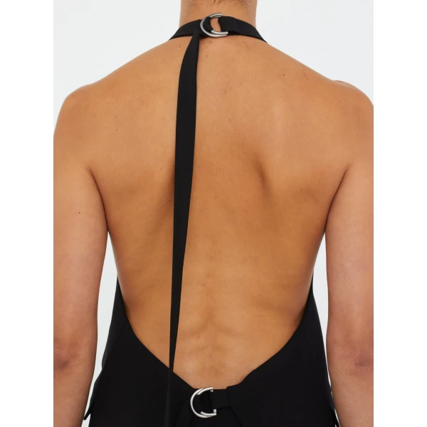 Christopher Esber Tuxedo Contrast Wool Vest in Black Ink | Vests | Luxury Shoes 