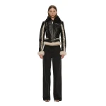 Christopher Esber Tyler Shearling Biker Jacket in Black Cream | Shearling Jackets | Luxury Shoes 