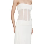 Christopher Esber Veiled Corset Dress in White | Maxi Dresses | Luxury Shoes 