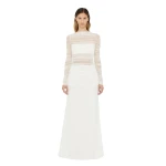 Christopher Esber Veiled Tulle Overlay Gown in White | Evening Gowns | Luxury Shoes 