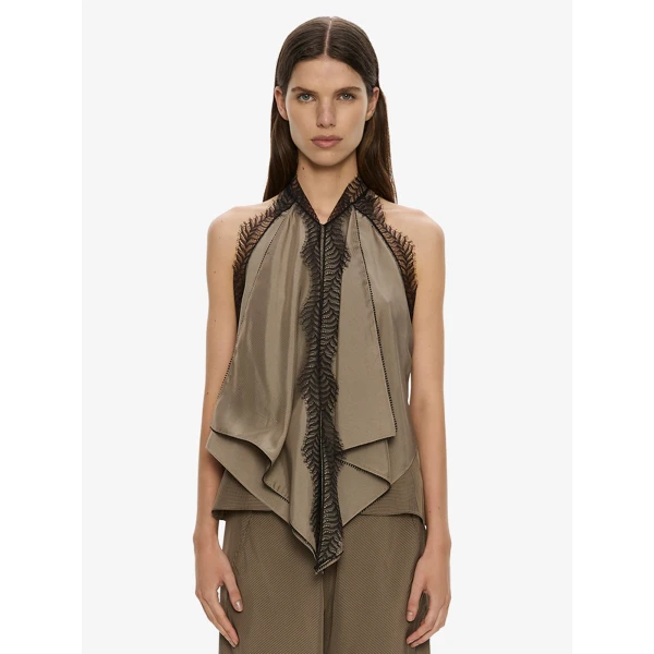 Christopher Esber Vera Bias Trouser in Light Umber | Pants | Luxury Shoes 