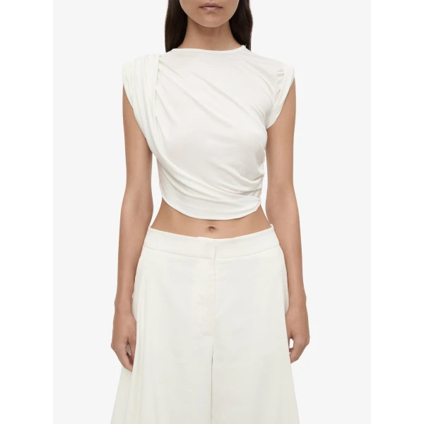 Christopher Esber Verve Twisted Tank in White | Sleeveless | Luxury Shoes 