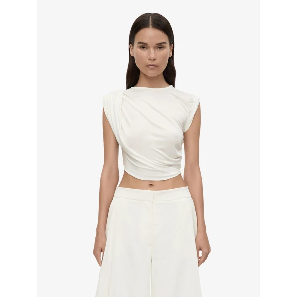 Christopher Esber Verve Twisted Tank in White | Sleeveless | Luxury Shoes 