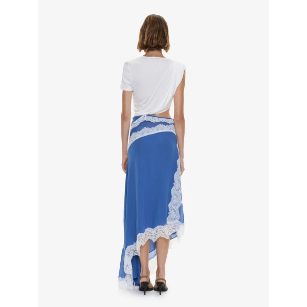 Christopher Esber Verve Twisted Tee Dress in Azurite White | Midi Dresses | Luxury Shoes 