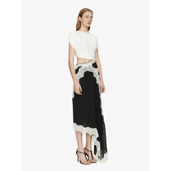 Christopher Esber Verve Twisted Tee Dress in Black White | Midi Dresses | Luxury Shoes 