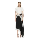 Christopher Esber Verve Twisted Tee Dress in Black White | Midi Dresses | Luxury Shoes 