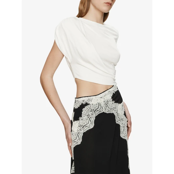 Christopher Esber Verve Twisted Tee Dress in Black White | Midi Dresses | Luxury Shoes 