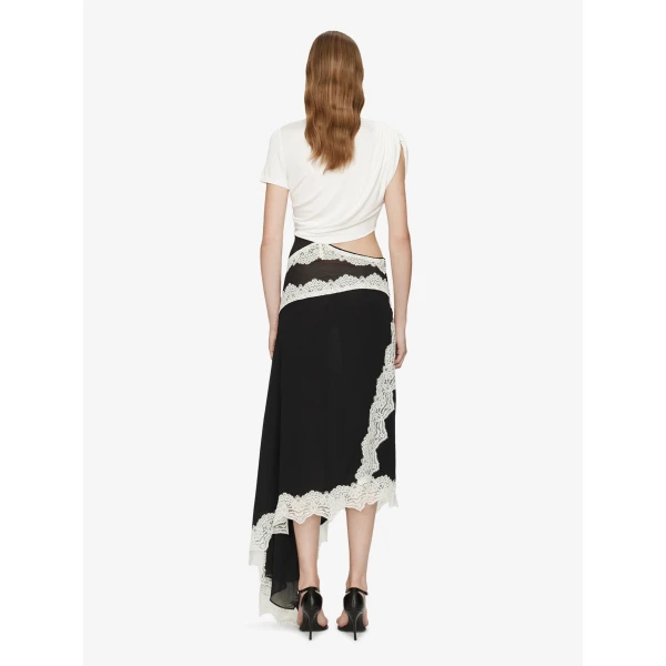 Christopher Esber Verve Twisted Tee Dress in Black White | Midi Dresses | Luxury Shoes 