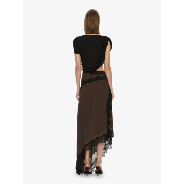 Christopher Esber Verve Twisted Tee Dress in Husk Black | Midi Dresses | Luxury Shoes 