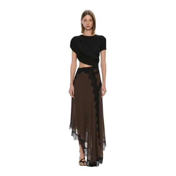 Verve Twisted Tee Dress in Husk Black