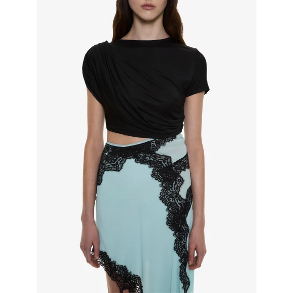 Christopher Esber Verve Twisted Tee Mini Dress in Mystic Mint Multi | Mini Dresses | Luxury Shoes 
