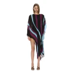 Christopher Esber Vin Panelled Picot Silk Drape Dress in Powder Blue Plum | Dresses | Luxury Shoes 