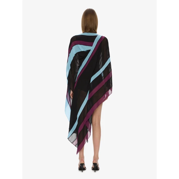 Christopher Esber Vin Panelled Picot Silk Drape Dress in Powder Blue Plum | Dresses | Luxury Shoes 