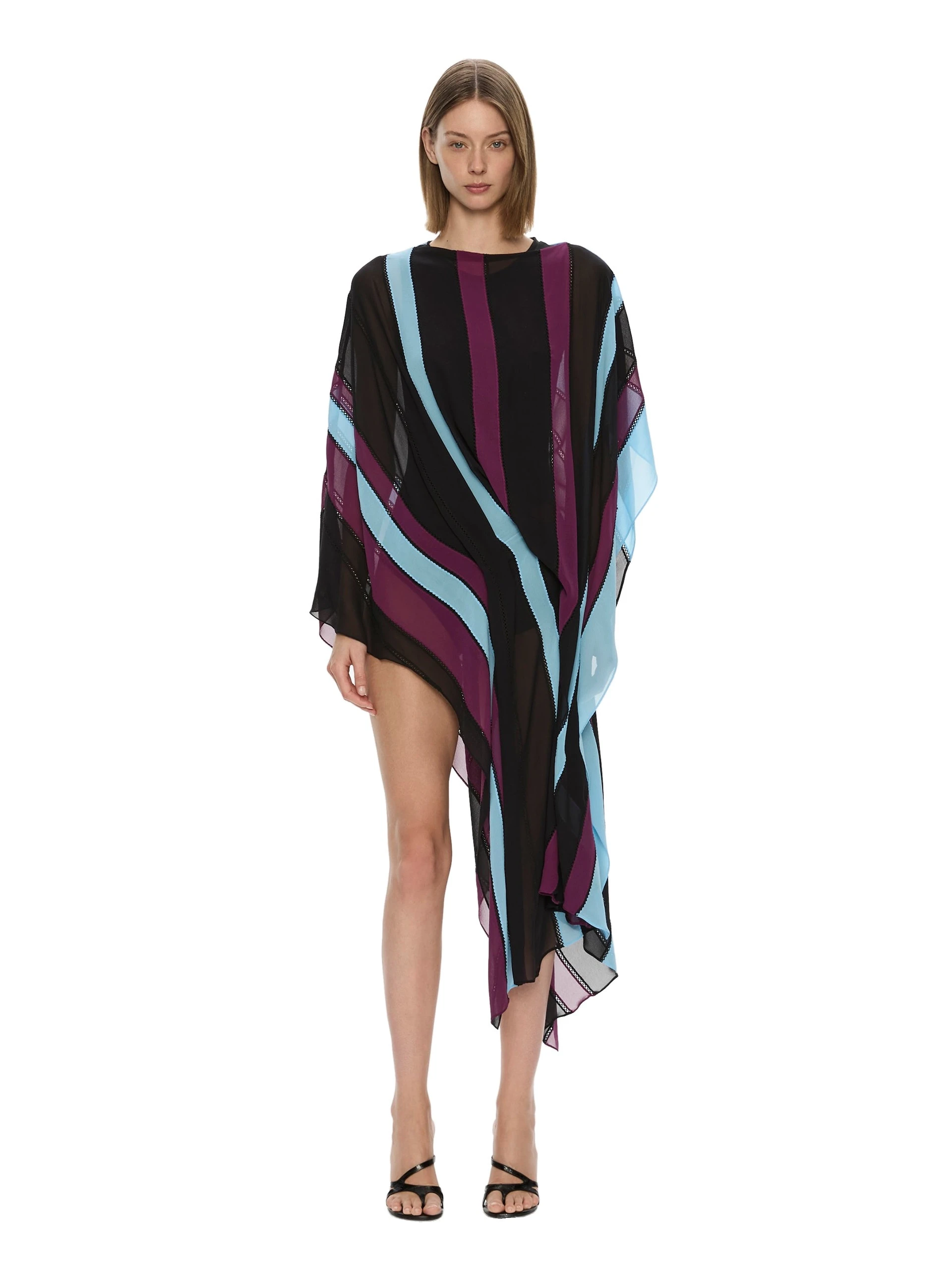 Christopher Esber Vin Panelled Picot Silk Drape Dress in Powder Blue Plum Christopher Esber Vin Panelled Picot Silk Drape Dress in Powder Blue Plum | Dresses | Luxury Shoes