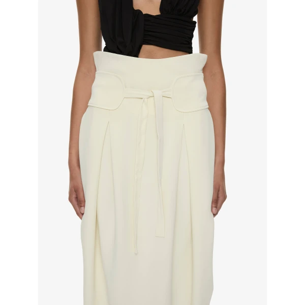 Christopher Esber Virelle Cocoon Skirt in Cream | Skirts | Luxury Shoes 