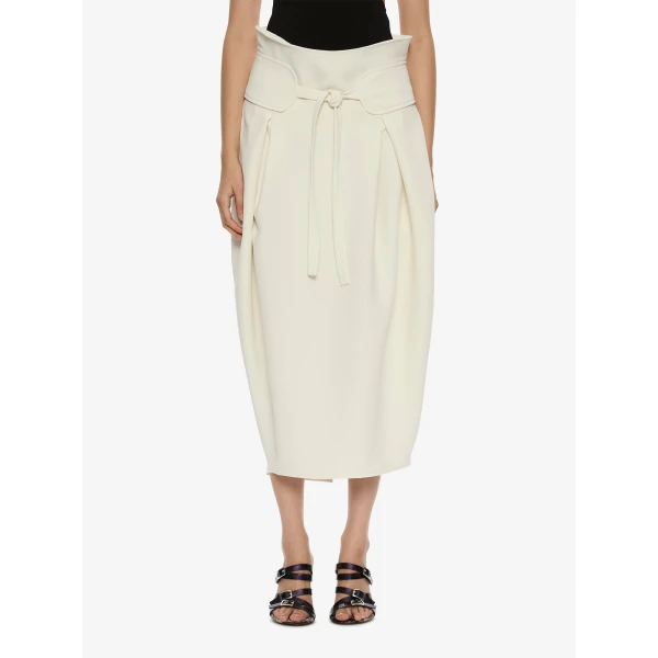 Christopher Esber Virelle Cocoon Skirt in Cream | Skirts | Luxury Shoes 