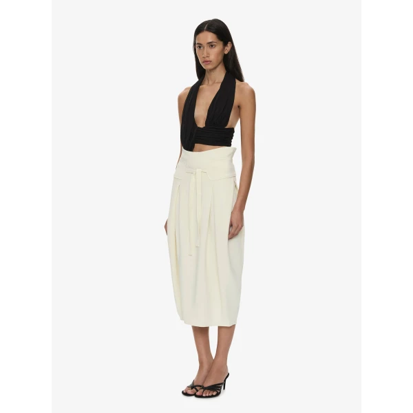 Christopher Esber Virelle Cocoon Skirt in Cream | Skirts | Luxury Shoes 