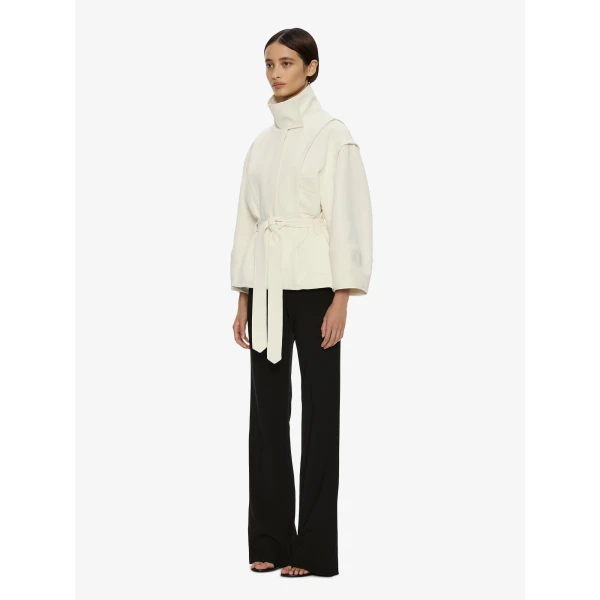 Christopher Esber Virelle Parapet Drift Jacket in Cream | Jackets | Luxury Shoes 