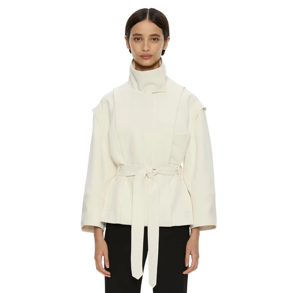 Christopher Esber Virelle Parapet Drift Jacket in Cream | Jackets | Luxury Shoes 