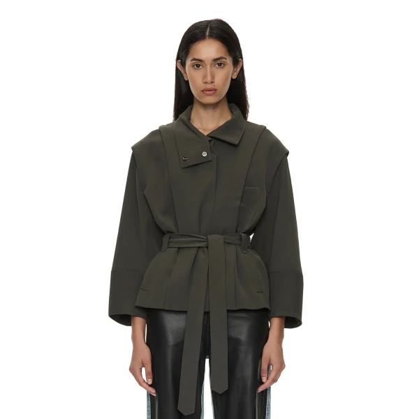 Christopher Esber Virelle Parapet Drift Jacket in Kombu Green | Jackets | Luxury Shoes 