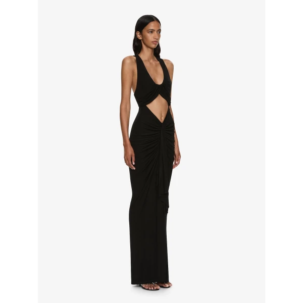 Christopher Esber Vivenda Drape Front Dress in Black | Dresses | Luxury Shoes 