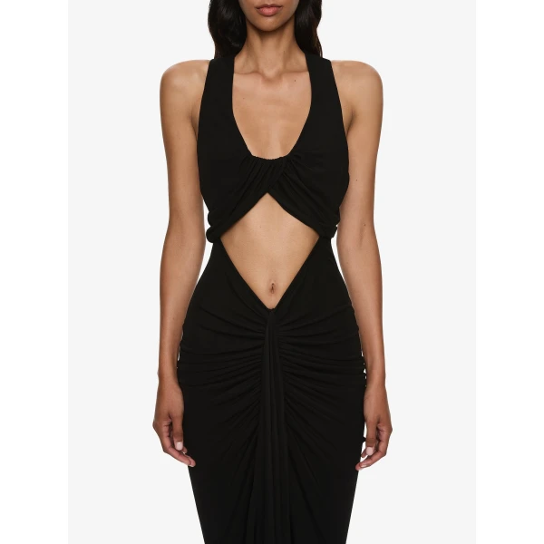 Christopher Esber Vivenda Drape Front Dress in Black | Dresses | Luxury Shoes 