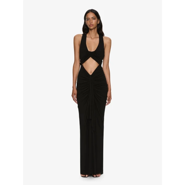 Christopher Esber Vivenda Drape Front Dress in Black | Dresses | Luxury Shoes 