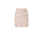 Costarellos Adana Petal Lurex Satin Mini Skirt in Dusty Pink | Luxury Shoes 