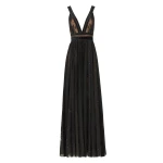Costarellos Andrie French Lace Gown in Black | Luxury Shoes 